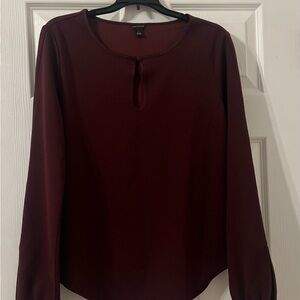 Burgundy long sleeve Ann Taylor top